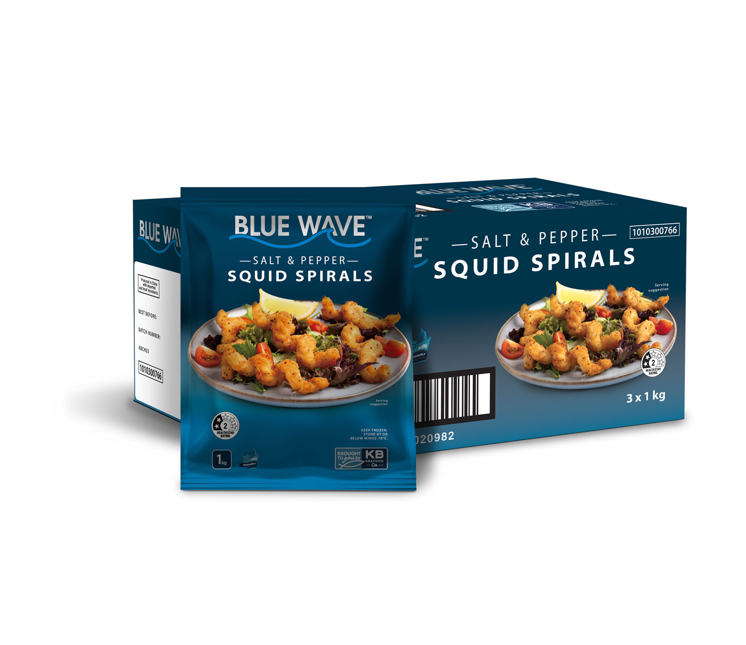 Blue Wave Squid Spirals Salt & Pepper