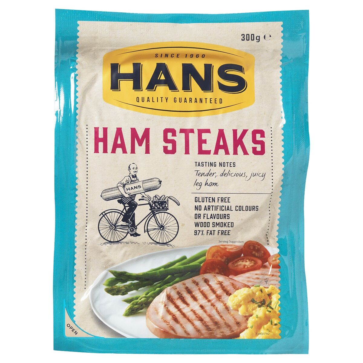 Ham**Steaks 9x300gm CARTON Hans (70329) (GF)