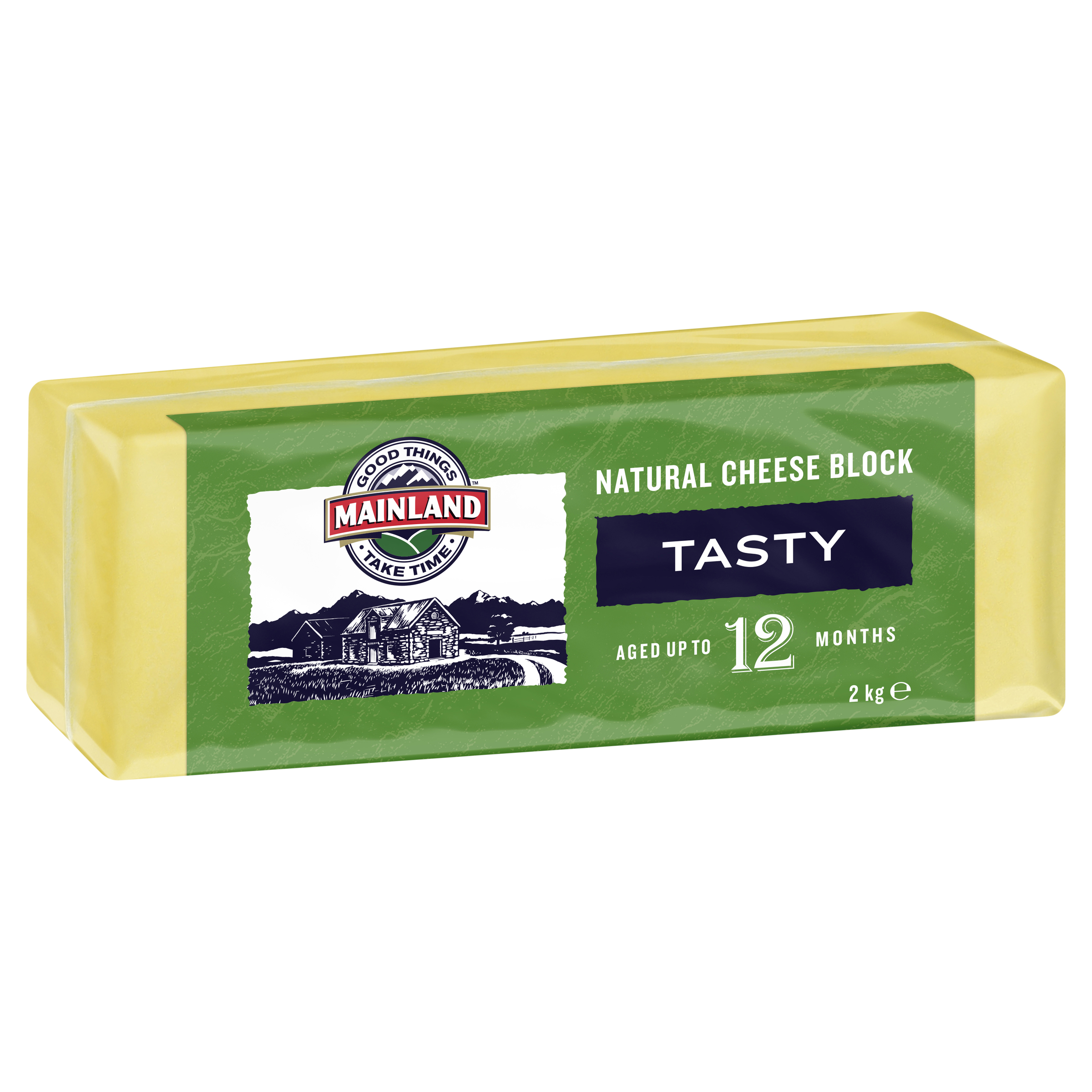 Cheese, Block Mainland Tasty 2kg (GF) (H)