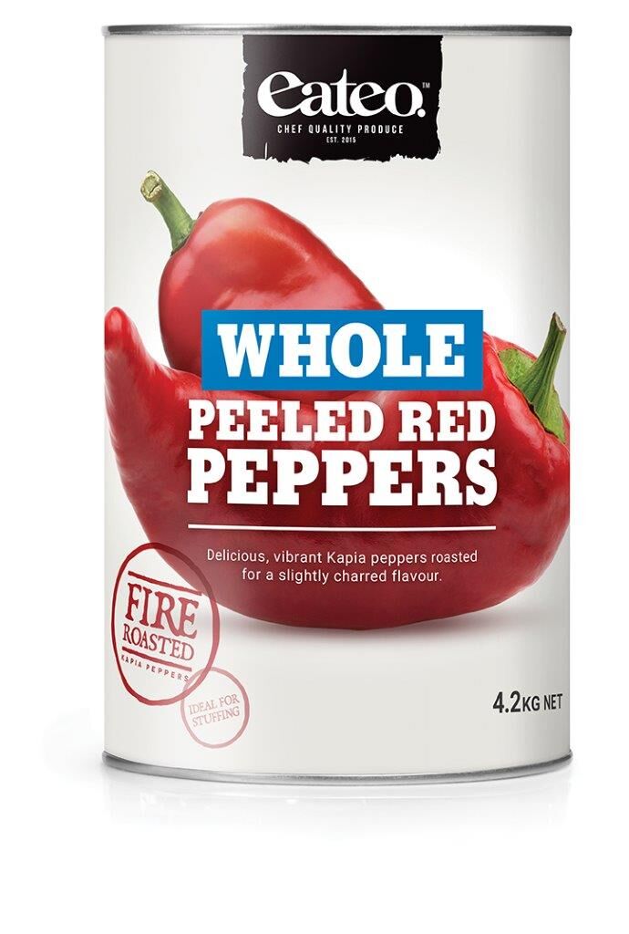 Peppers, Whole Roasted 4.2kg Eateo (VG) (GF)