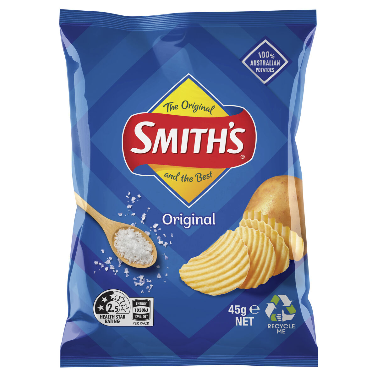 Potato Chips, Original 18x45gm Smith Crinkles
