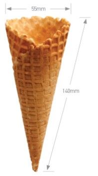Ice Cream Natural Cones Waffle B 55mm x 140mm (312) Altimate (VG) (H)