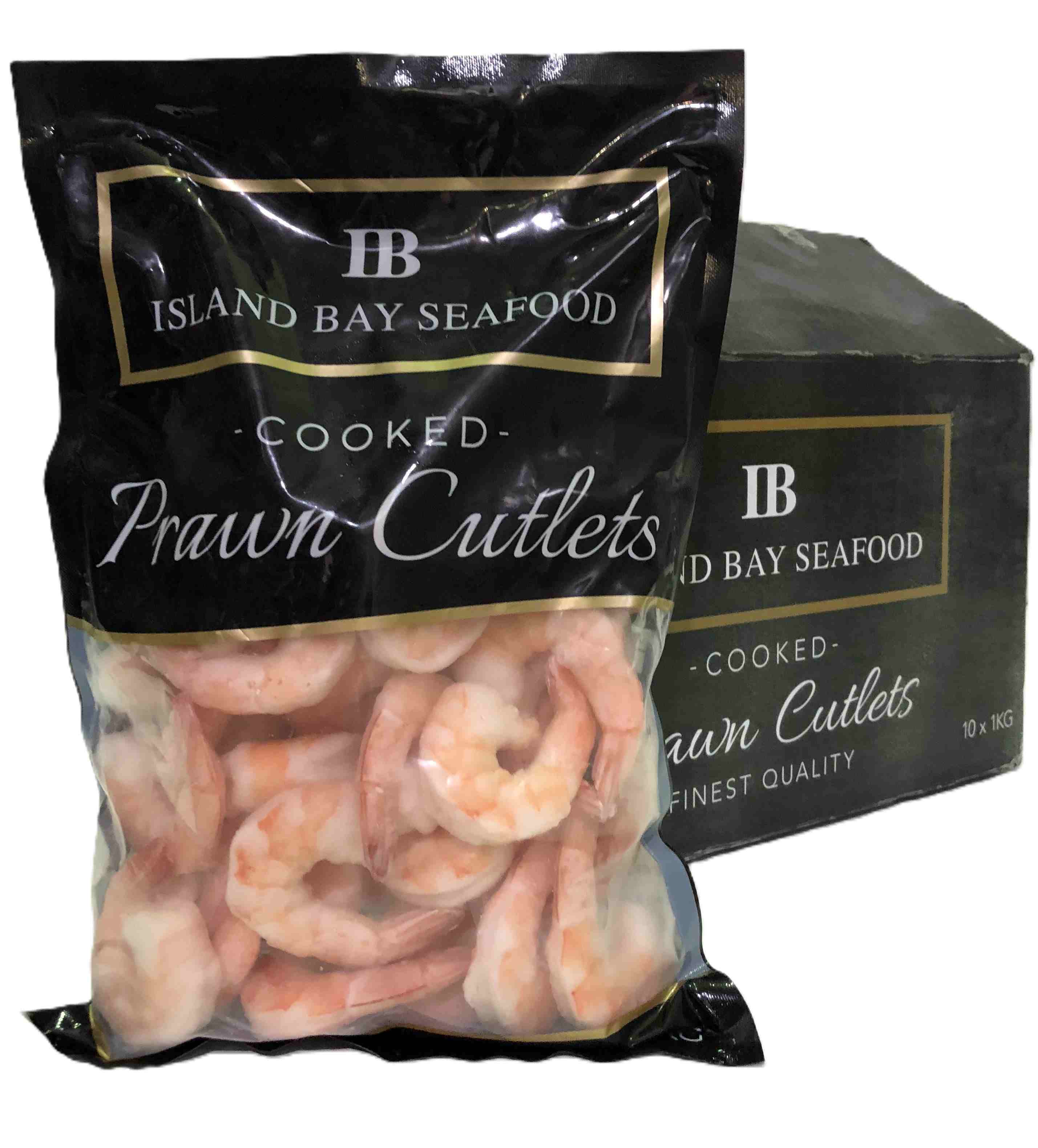 Island Bay Seafood Prawn Cutlets Cooked & Peeled 26/30 Tail On