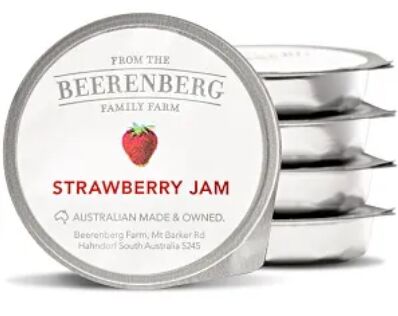 Jam, Strawberry Portion 120x14gm Beerenberg
