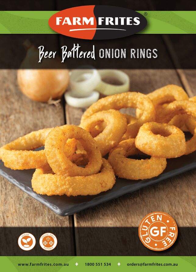 Onion Rings, Beer Battered 1Kg Farm Frites (VG)