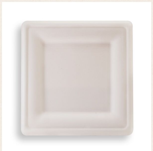 Plate, Square Sugarcane 8″ (500) Huhtamaki