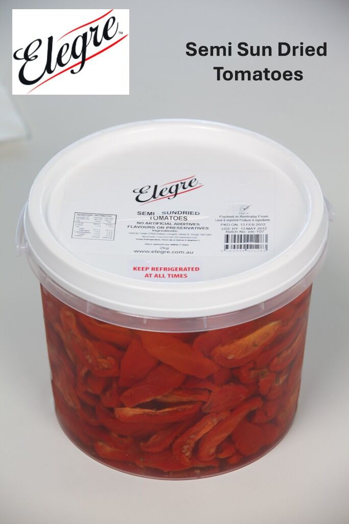 Tomatoes, Semi dried 2kg Elegre (VG) (GF) (H)