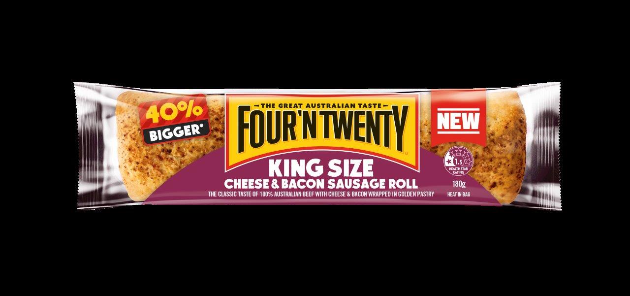 Four'N Twenty Sausage Roll Cheese & Bacon King Size