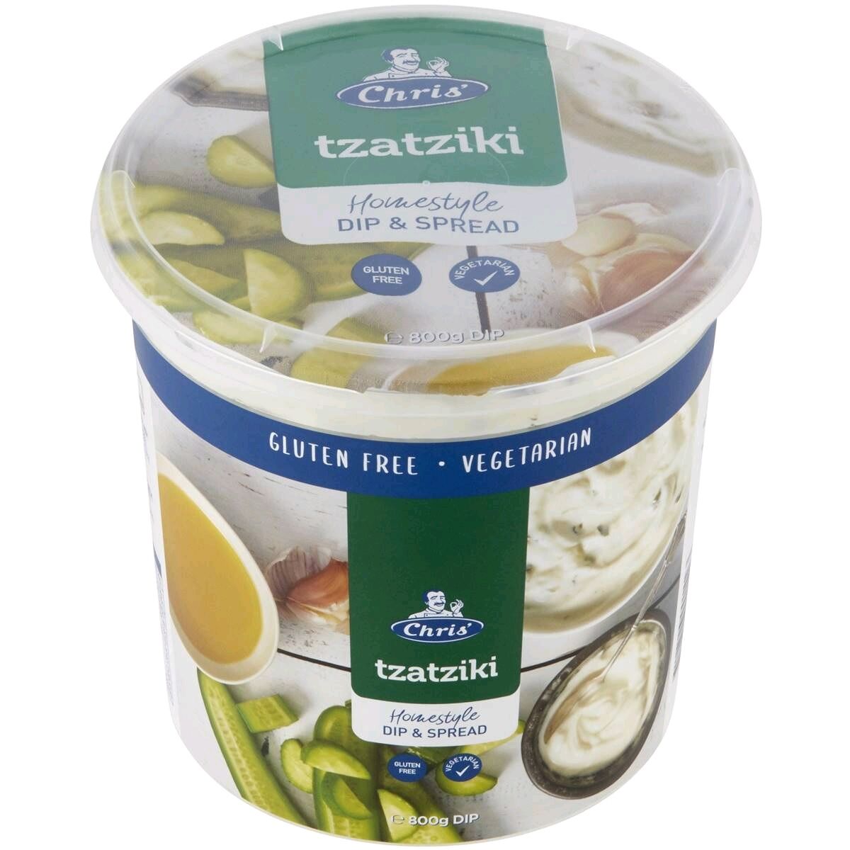 Dip, Homestyle Tzatziki 800g Chris (GF) (H)