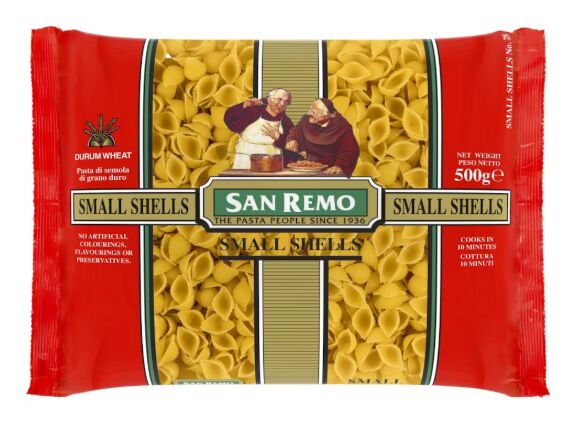 Pasta,Small Shells #28 12x500g San Remo