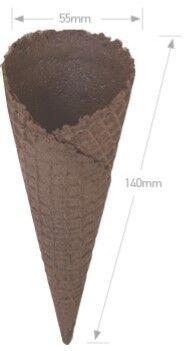 Ice Cream Natural CHOCOLATE Waffle Cone B 55x140mm (312) Altimate (VG) (H)