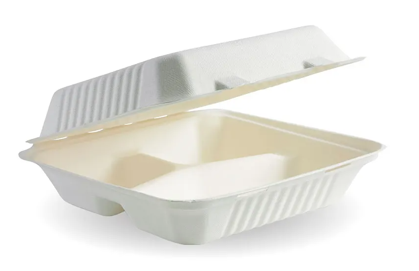 BioPak Clamshell 3-Compartment White