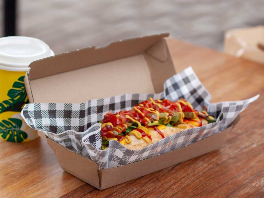 Envirochoice Hot Dog Box Supa Flute Brown Kraft