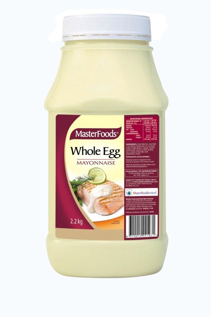 Mayonnaise, Whole Egg 2.2Kg Masterfoods