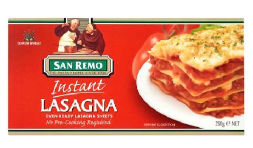 Pasta**Large Instant Lasagna #100 12x250g San Remo