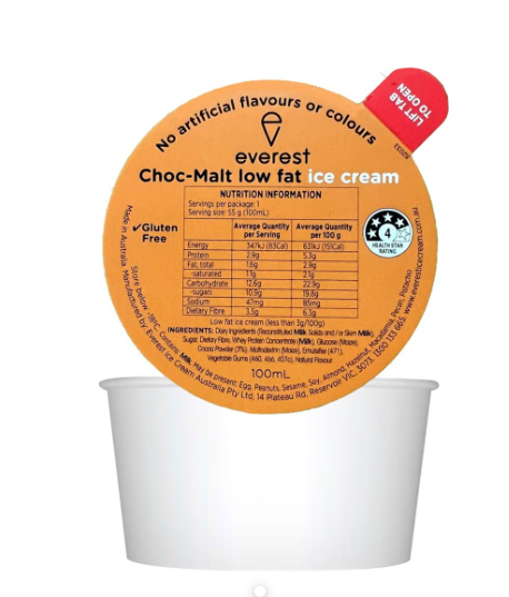 Everest Ice Cream Choc-Malt Low Fat