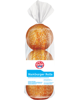 Tip Top Hamburger Rolls Seeded Side Cut