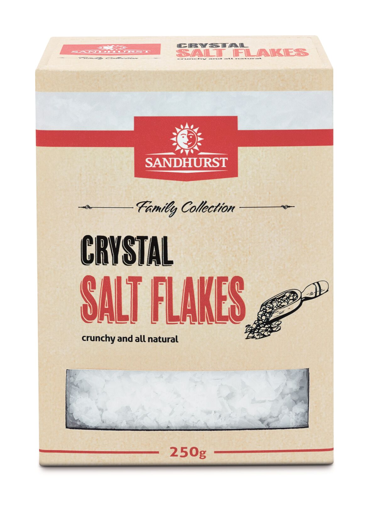 Salt, Sea Flakes Crystal 250gm Sandhurst (VG) (GF) (H)