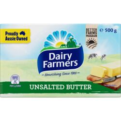 Butter, Unsalted 500gm Dairy Farmers (GF) (H)