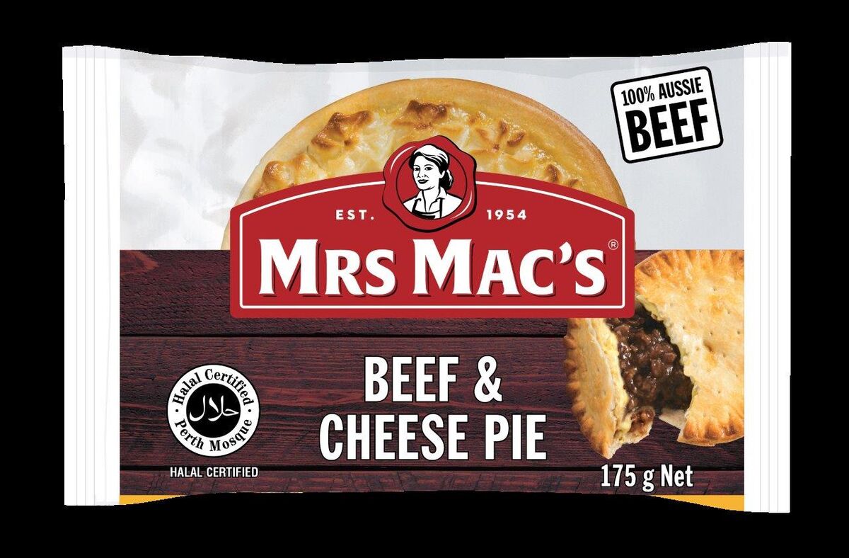 Pie**Halal Beef and Cheese 12x175gm Mrs Mac’s (H)