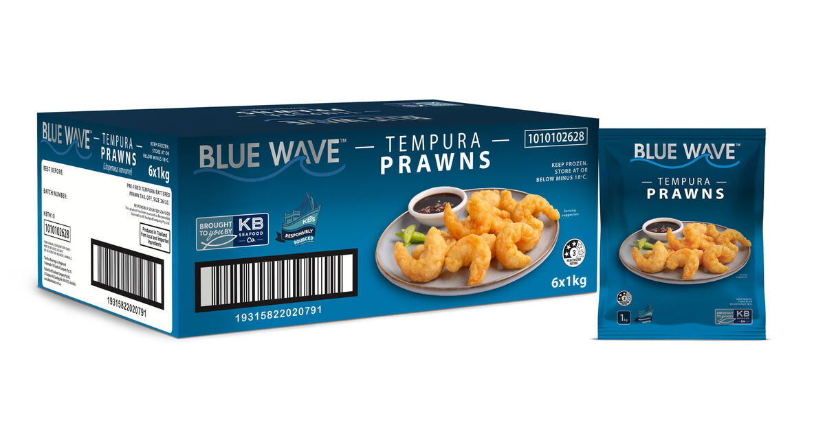 Prawns, Tempura 26/30 (Medium) 1Kg Blue Wave (I)