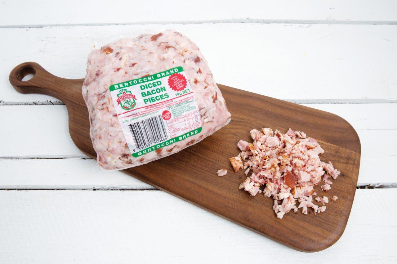 Bacon, Pieces Rindless 1Kg Bertocchi (GF)