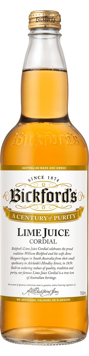 Cordial, Brown Lime 12x750ml Bickfords (VG) (GF)