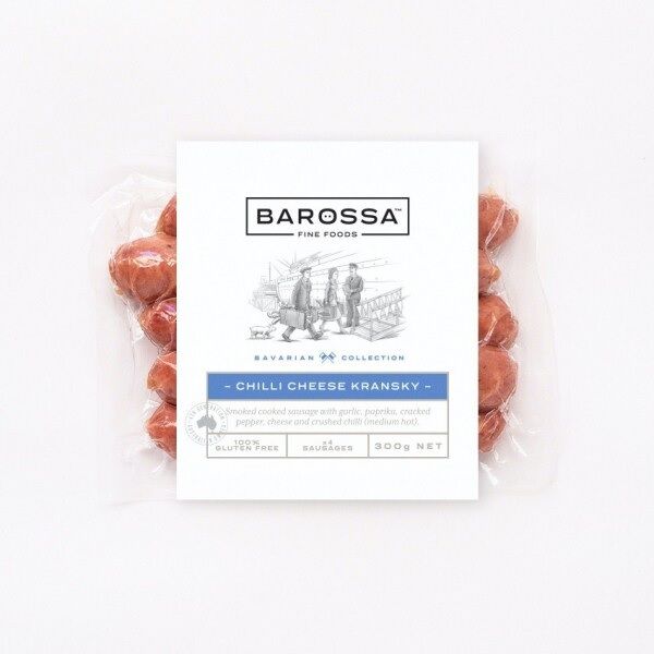 Kransky, Chilli Cheese Random Weight Barossa Fine Foods (GF)