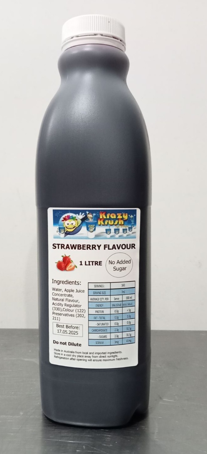Granita, Strawberry Flavour 1L Krazy Krush