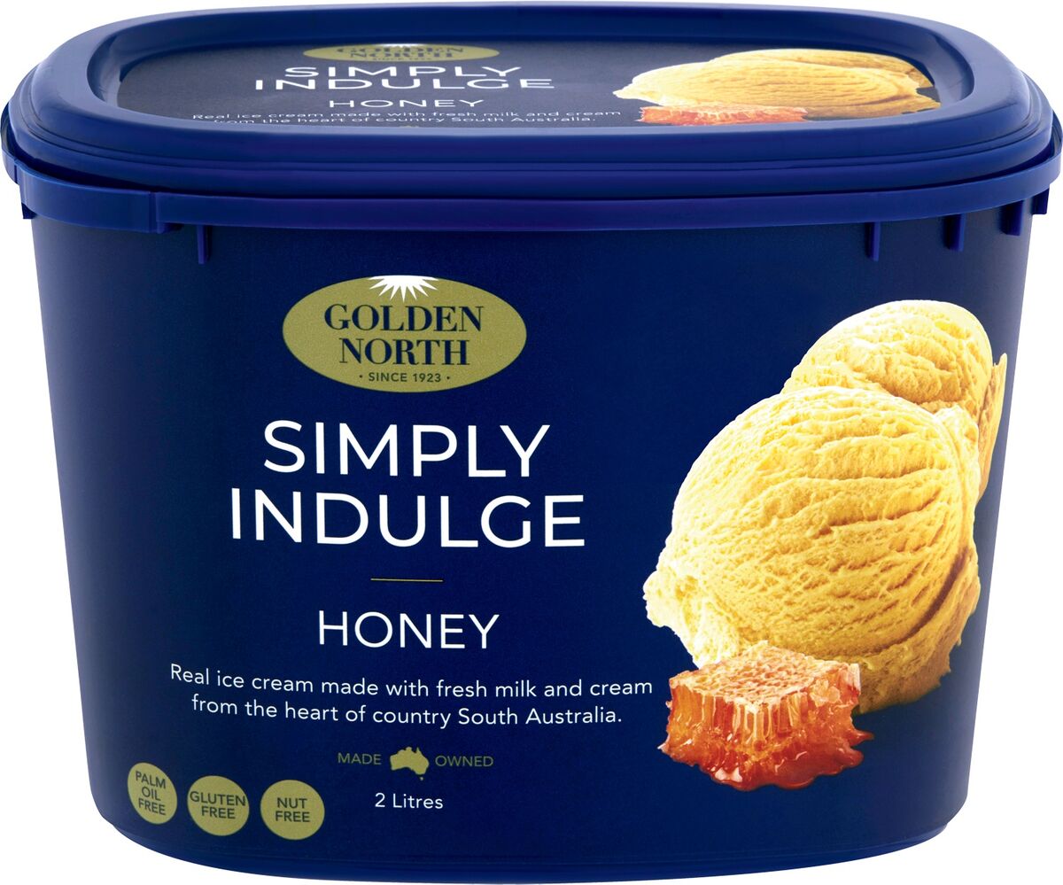 Ice Cream, Simply Indulge Honey 2L Golden North