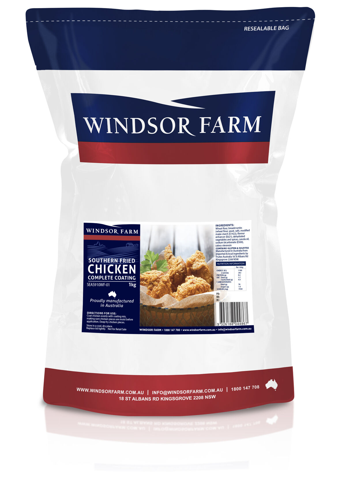 Coating, Southern Fried Chicken1kg Windsor Farm