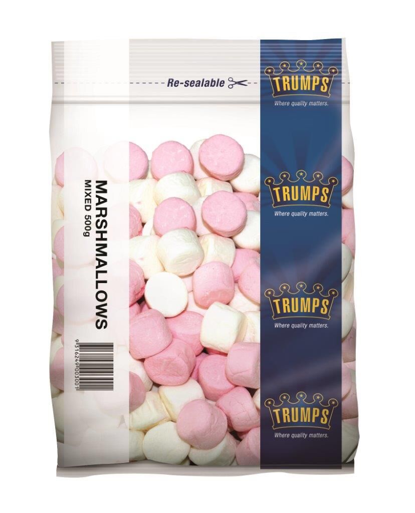 Marshmallows, Raspberry & Vanilla 500gm Trumps