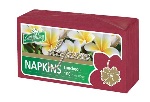 Napkins**Elegance Lunch Wine Red (1000) Cast Away