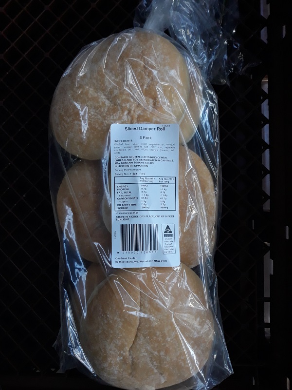 Quality Bakers Sliced Damper Roll