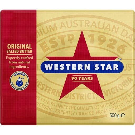 Butter, Salted 500gm Western Star (GF) (H)