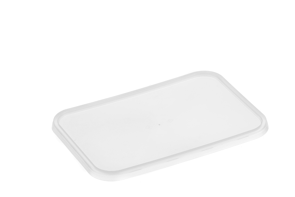 Genfac Rectangular Freezer-Safe Ribbed Container Lid