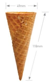 Ice**Cream Cone Flat Top Sugar Waffle A 48x115mm (336) Altimate (VG) (H)