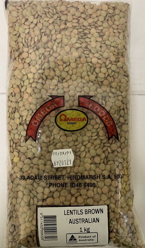Lentils, Brown 1Kg Omega