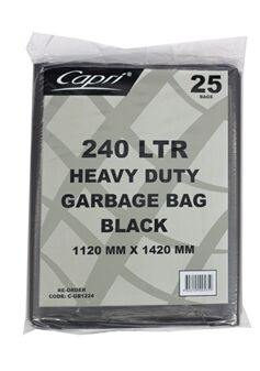 Garbage Bags, Heavy Duty 240L (25) Capri
