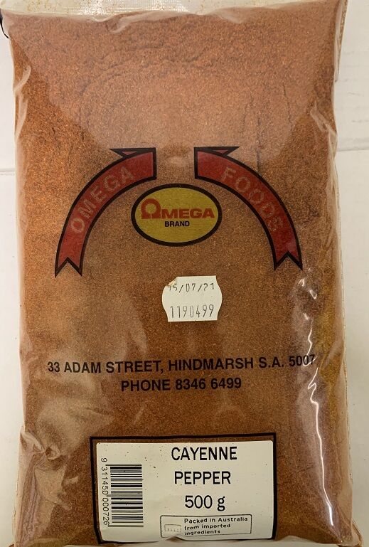 Cayenne Pepper, 500gm Omega