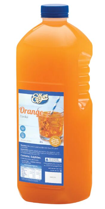 Cordial, Orange 2Lt PET Edlyn (GF) (H)
