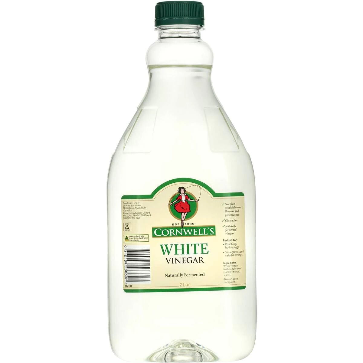 Vinegar, White 2lt Cornwells (VG) (GF) (H)