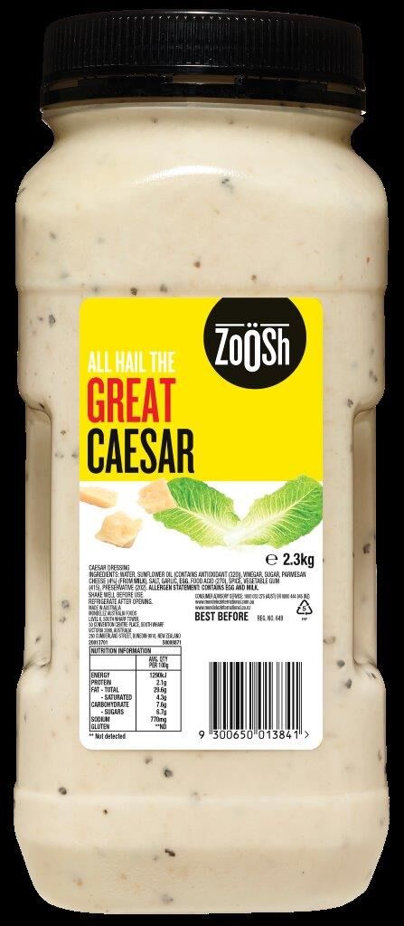 Dressing, Caesar 2.3kg Zoosh Gluten Free (GF) (H)