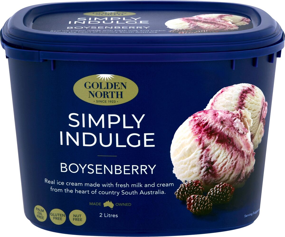 Ice Cream, Simply Indulge Boysenberry 2L Golden North