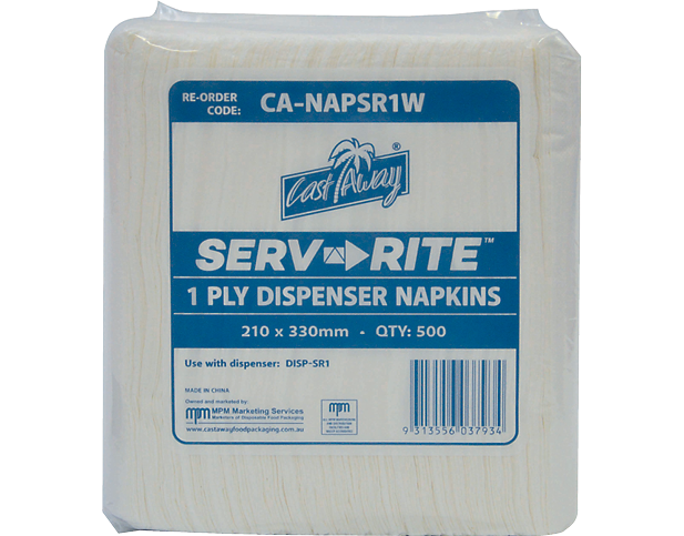Cast Away Serv-Rite 1 Ply Dispenser Napkins