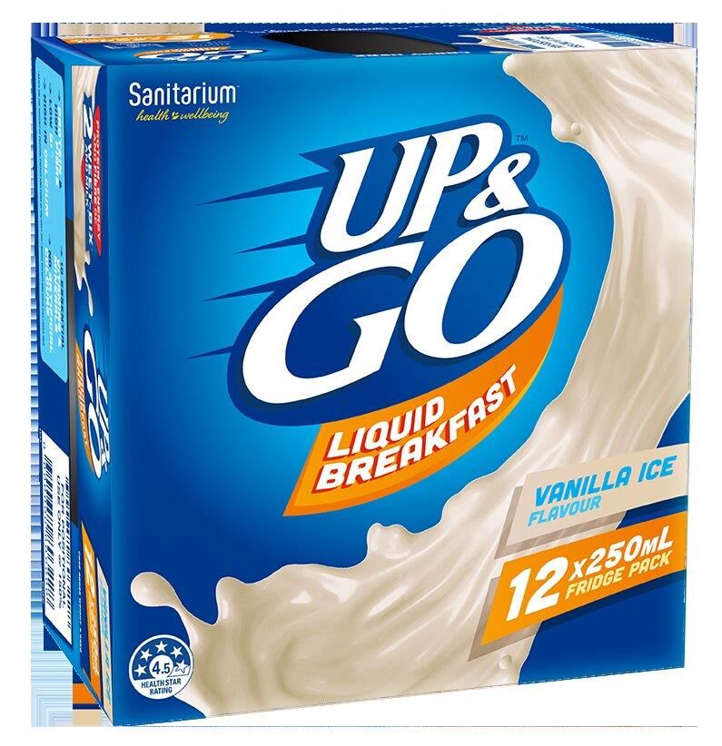 Up & Go, Vanilla Ice Liquid Breakfast 12x250ml Sanitarium