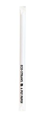 Straws, Paper JUMBO 235mm White (250) Bygreen