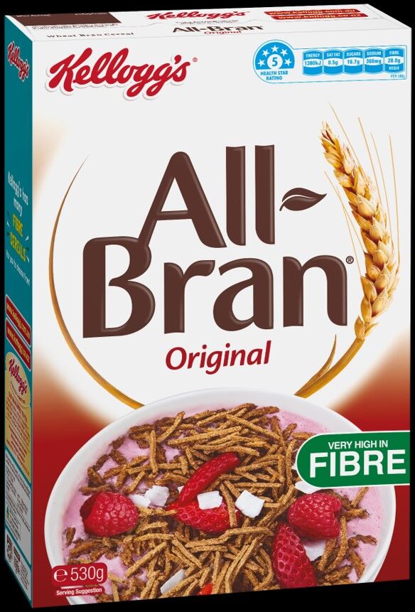 Cereal**All Bran 530gm pack Kelloggs (VG)