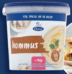 Dip, Homestyle Hommus 1kg (Cup) Chris (VG) (GF) (H)