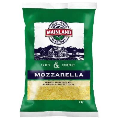 Cheese, Shredded Mozzarella 2Kg Mainland (GF) (H)